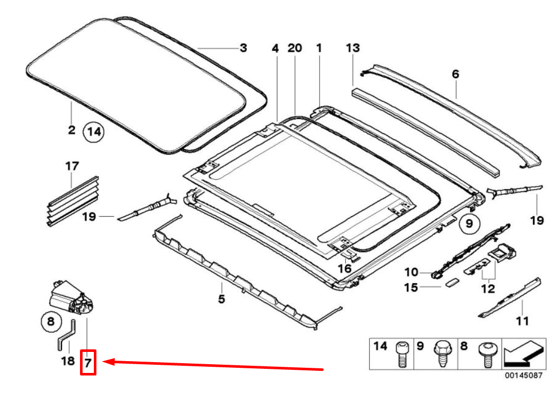 new bmw 3 e90 sunroof control motor 6922257 67616922257 original