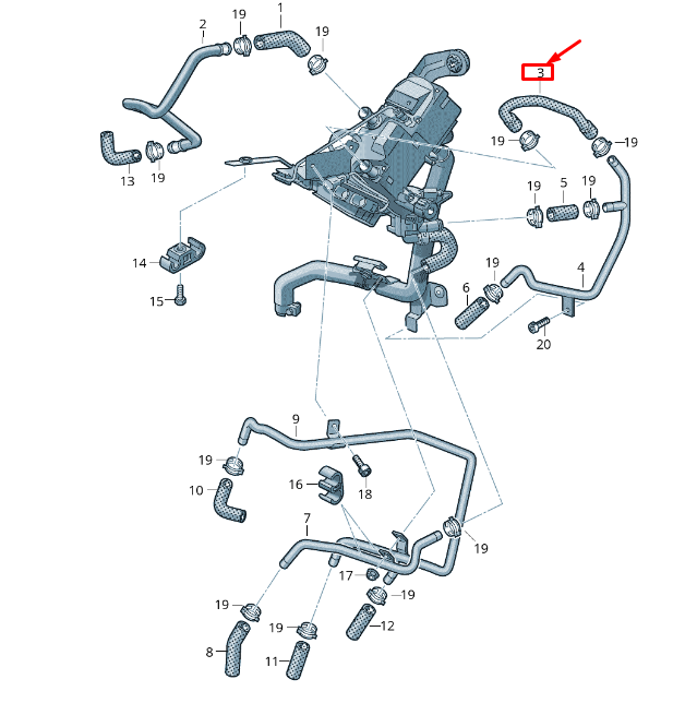 NEW VW TOUAREG 7P MK2 FEED COOLANT HOSE PIPE 7P0815981 ORIGINAL
