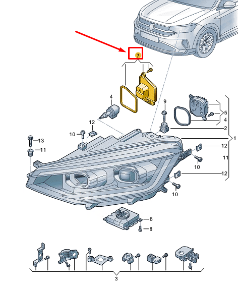 new vw taigo cs left headlight range control motor cover cap 2g7941607a original