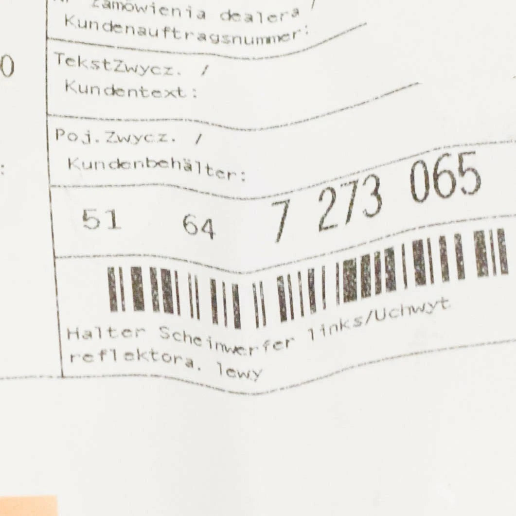 NEW BMW 1 F21 FRONT LEFT HEADLING BRACKET HOLDER 51647273065 7273065 ORIGINAL