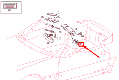 NEW MERCEDES-BENZ SL R129 LEFT SUN VISOR MOUNT CAP A12981105619045 ORIGINAL