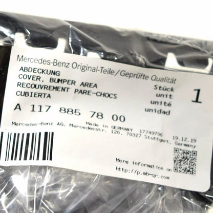 NEW MB CLA C117 FRONT BUMPER RIGHT CENTRAL OUTSIDE COVER A1178857800 ORIGINAL