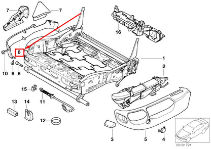 NEW BMW 5 E39 FRONT SEAT INNER COVERING 7058019 52107058019 ORIGINAL