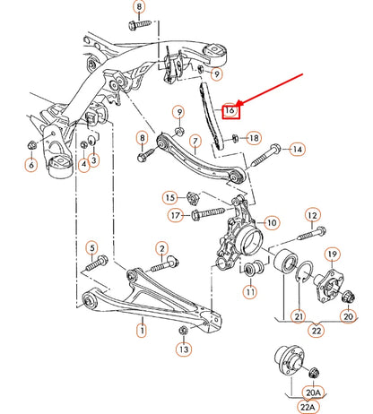 NEW AUDI Q7 4L REAR RIGHT UPPER WISHBONE CONTROL ARM 7L0505398 ORIGINAL