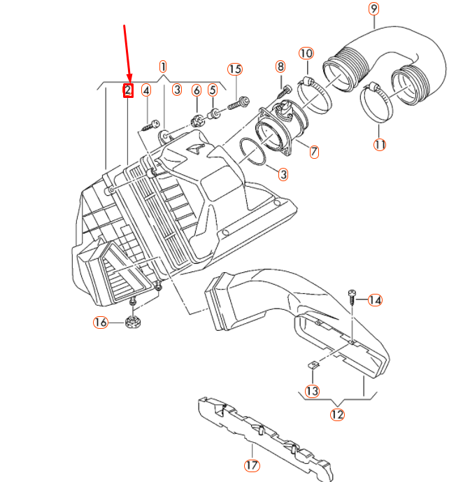 NEW VOLKSWAGEN PHAETON GP4 AIR FILTER ELEMENT 3D0129620C ORIGINAL