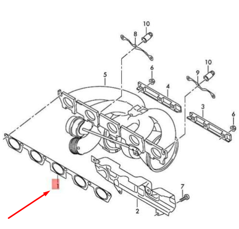 NEW AUDI TT RS FV EXHAUST MANIFOLD GASKET 07K253039E ORIGINAL