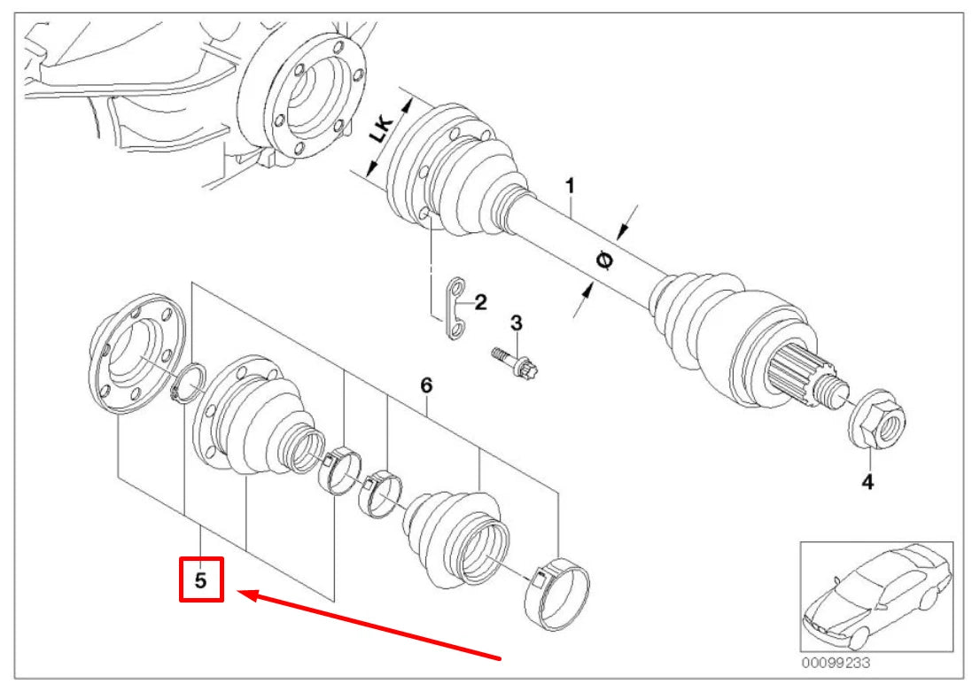 NEW BMW 1 CABRIO E88 REAR INNER CV BOOT REPAIR KIT 7547081 33217547081 ORIGINAL