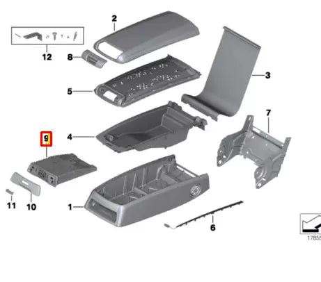 NEW BMW 7 F02 REAR ARMREST CENTER CUP HOLDER 52207228646 ORIGINAL