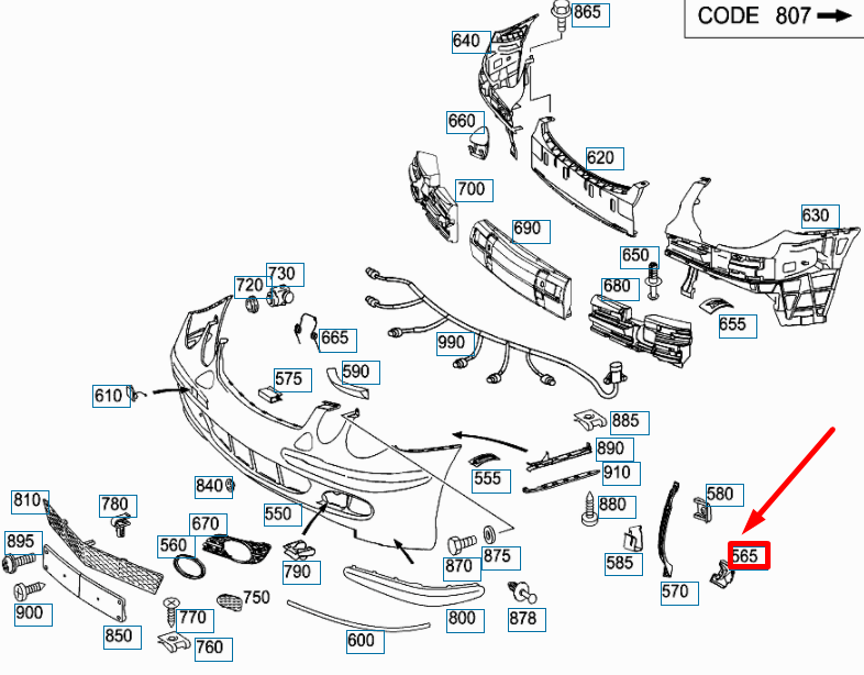 NEW MB E W211 AMG FRONT RIGHT BUMPER REINFORCEMENT A2118850616 ORIGINAL