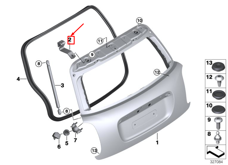 new mini cooper f55 rear left trunk lid hinge 41007320547 7320547 original