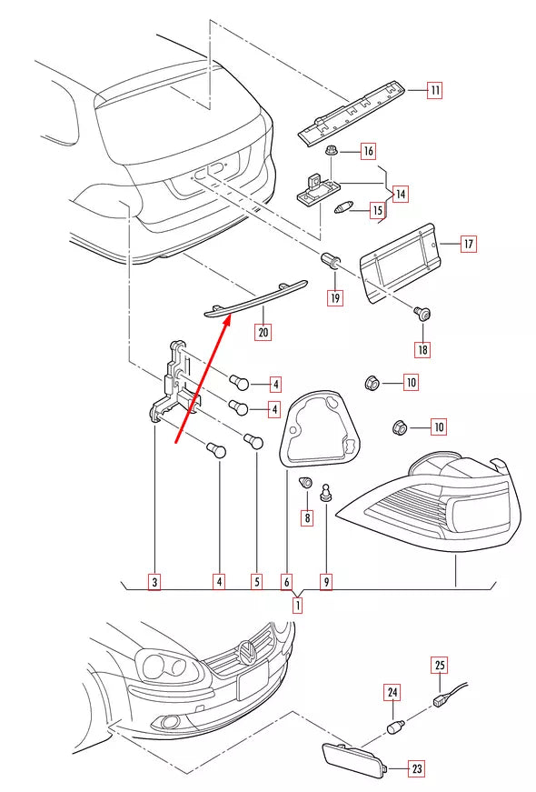 NEW VOLKSWAGEN GOLF MK6 REAR BUMPER LEFT REFLECTOR 1K9945105A