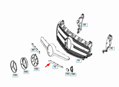 NEW MERCEDES-BENZ CLA COUPE C117 FRONT GRILLE LEFT TRIM A1178850921
