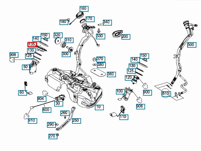 NEW MERCEDES BENZ C W204 FUEL SYSTEM CLOSING COVER A2044700438 ORIGINAL