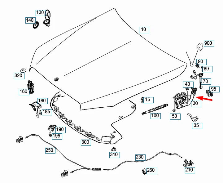 NEW MERCEDES-BENZ C-CLASS W205 FRONT LEFT BONNET HINGE A2058805501 ORIGINAL