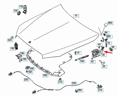 NEW MERCEDES-BENZ C-CLASS W205 FRONT LEFT BONNET HINGE A2058805501 ORIGINAL