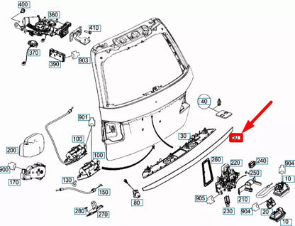 NEW MERCEDES-BENZ E S212 REAR LID HANDLE GARNISH MOULDING A2127430182