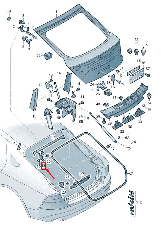 NEW AUDI A7 SPORTBACK 4G REAR RIGHT LIFTGATE HINGE COVER 4G8827280A4PK