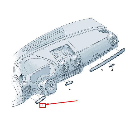new audi a3 sportback 8v left instrument panel molding lhd 8v1853189bwc1