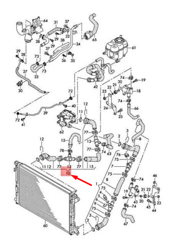 new audi q7 4m coolant hose with quick release coupling 4m0122101cj original