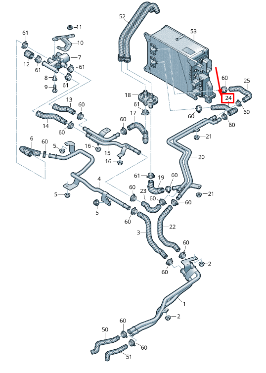 NEW AUDI Q7 4M ENGINE COOLANT HOSE 4M0121611A ORIGINAL