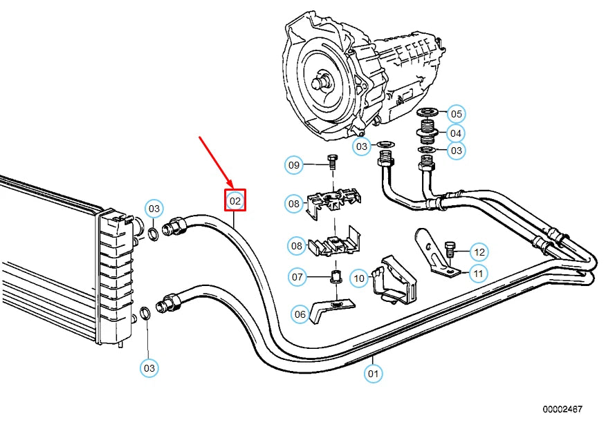 NEW BMW 3 E30 TRANSMISSION COOLING HOSE 17221719196 1719196 ORIGINAL