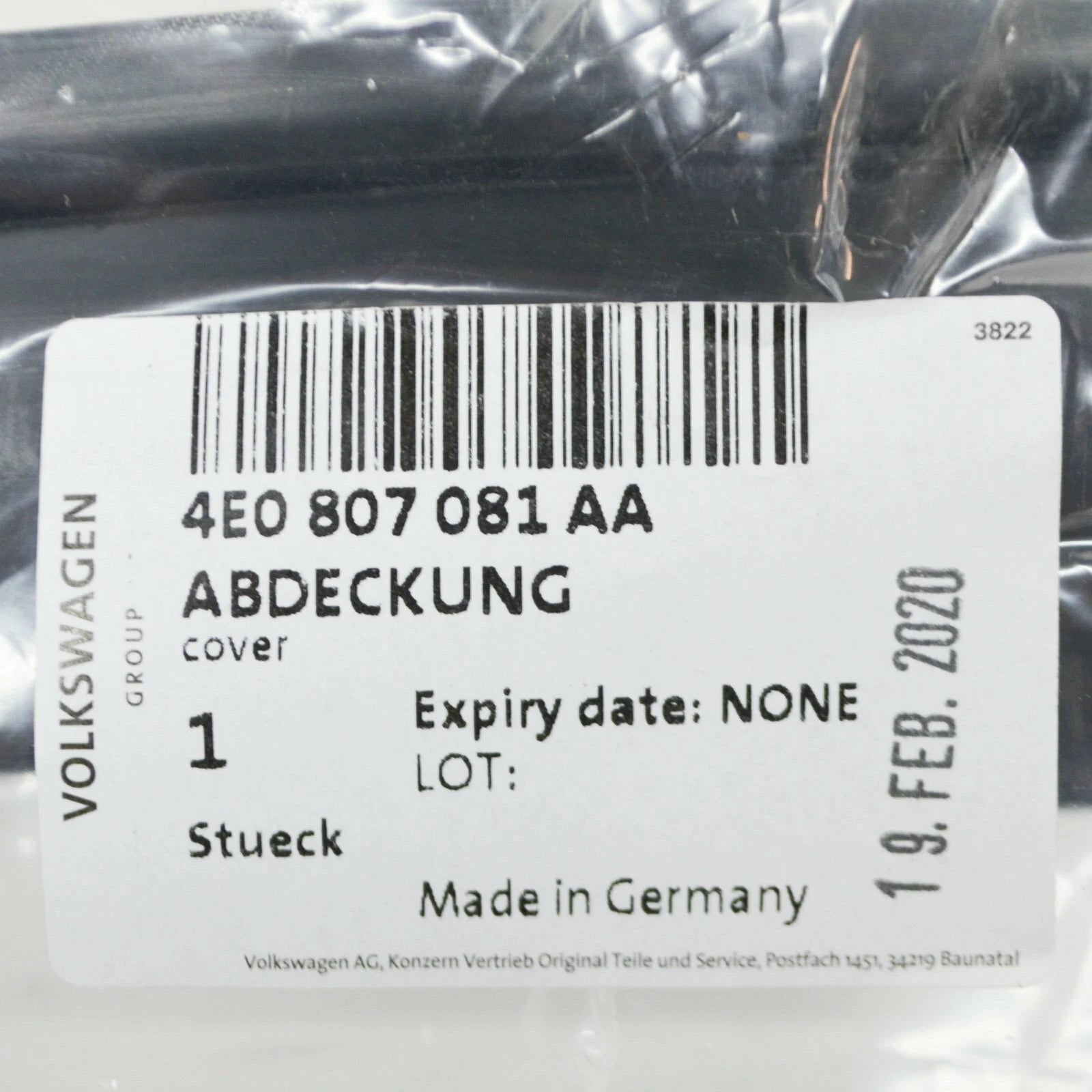 NEW AUDI A8 D3 UPPER CENTRE GRILL SLAM PANEL TRIM COVER 4E0807081AA