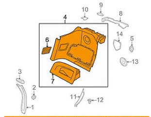 NEW BMW Z4 E85 RIGHT REAR TOP LATERAL PANEL TRIM 51437055406 7055406 ORIGINAL