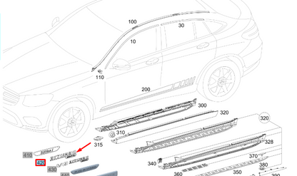 NEW MERCEDES-BENZ GLC X253 FRONT FENDER WING LEFT BADGE A2058172601 ORIGINAL