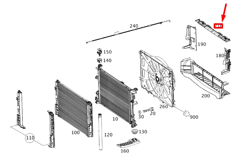 NEW MERCEDES-BENZ CLA C117 RADIATOR TOP AIR DUCTING A2465051330 ORIGINAL