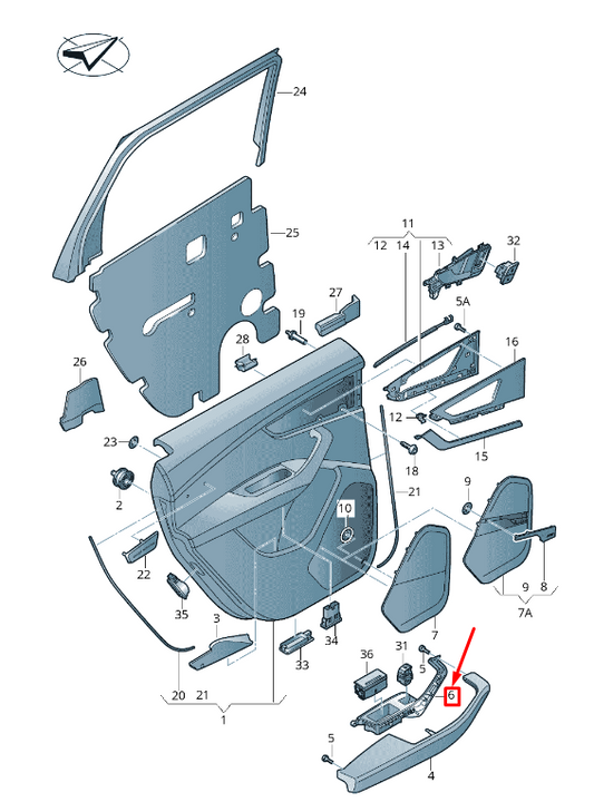 new audi q7 4m rear right door window switch trim 4m0959522abj3 original