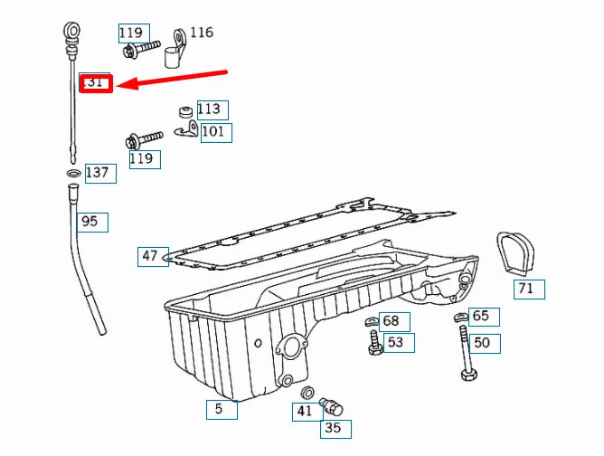 NEW MERCEDES-BENZ E W210 OIL DIP STICK A6020101472