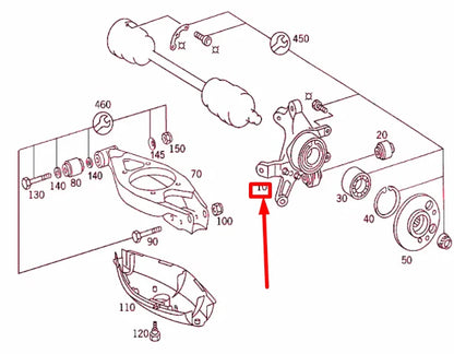 NEW MERCEDES-BENZ C W203 REAR RIGHT AXLE CARRIER A2033504008 ORIGINAL