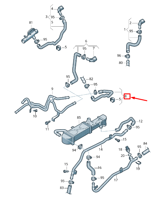 NEW VW GOLF VI 5K MK6 AUXILIARY HEATER COOLANT HOSE 1K0121157EK ORIGINAL