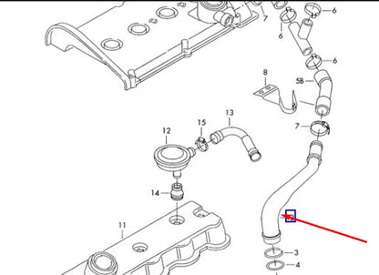 NEW AUDI TT 8N CRANKCASE BREATHER HOSE 06A103213F 1.8 PETROL