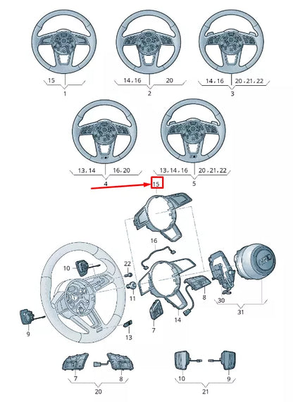 NEW AUDI Q2 GA STEERING WHEEL GUIDE RING TRIM 81A419689INZ
