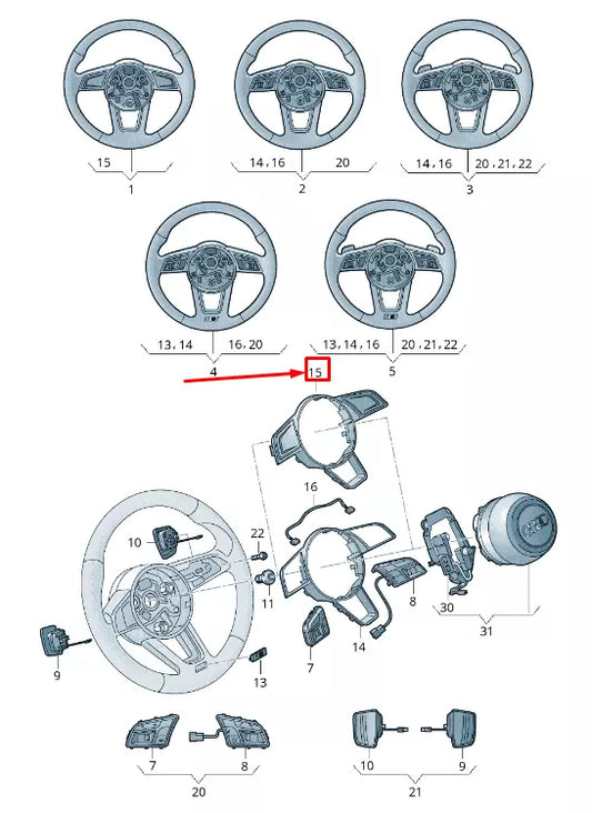 NEW AUDI Q2 GA STEERING WHEEL GUIDE RING TRIM 81A419689INZ