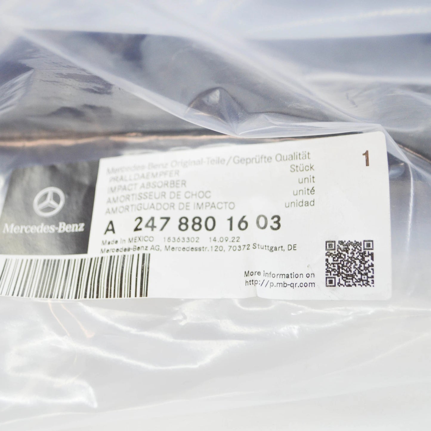 NEW MB GLB X247 FRONT BUMPER CENTRAL IMPACT ABSORBER A2478801603 ORIGINAL