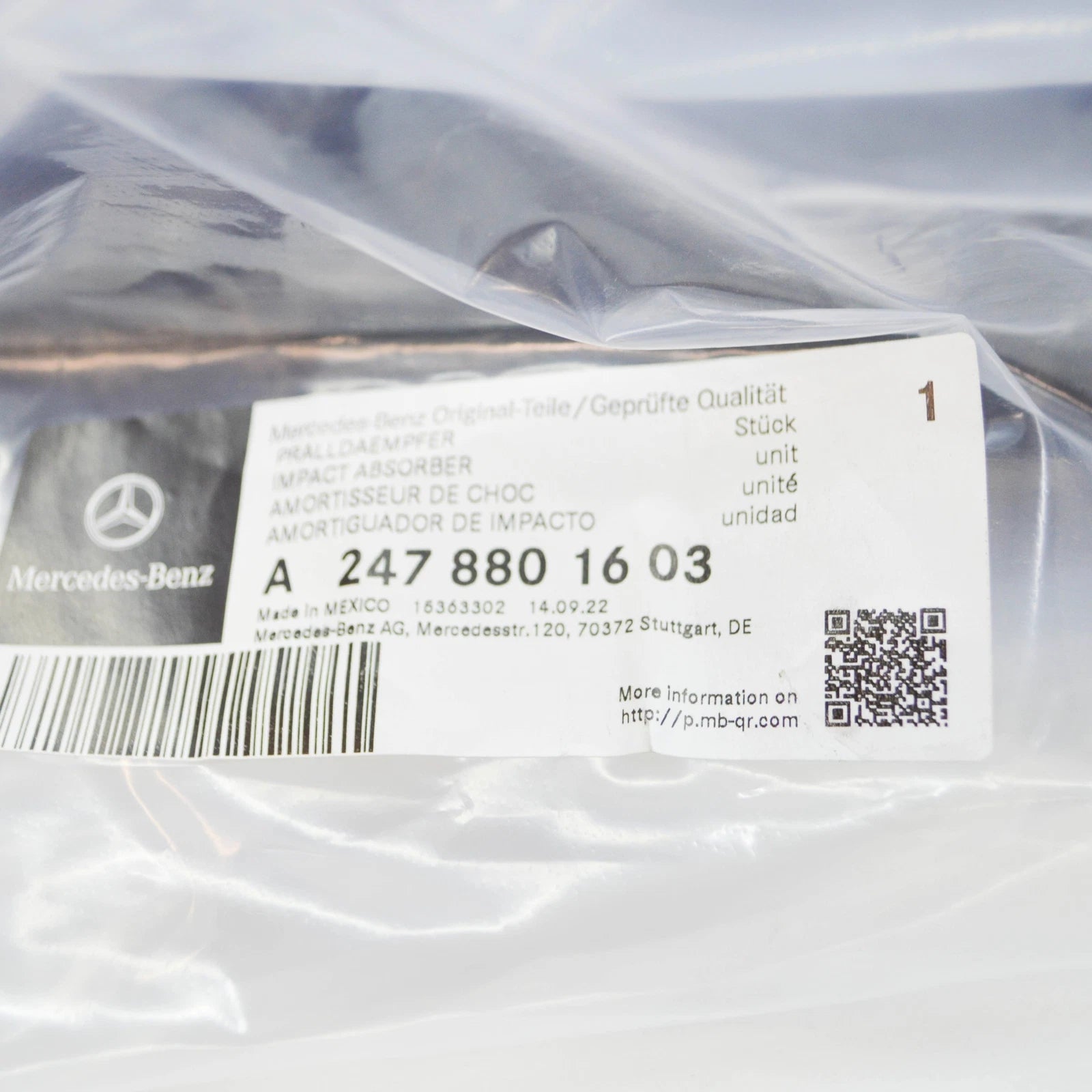 NEW MB GLB X247 FRONT BUMPER CENTRAL IMPACT ABSORBER A2478801603 ORIGINAL