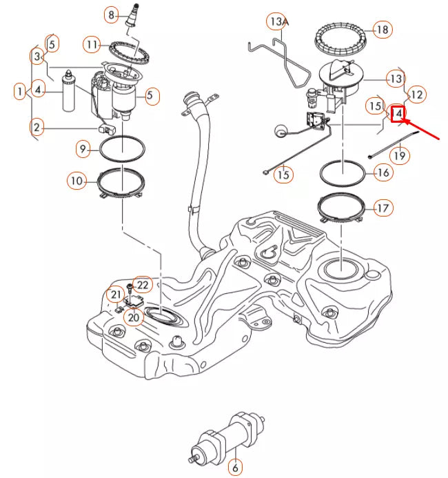 NEW AUDI A4 B8 LEFT FUEL GAUGE SENSOR 8K0919671B