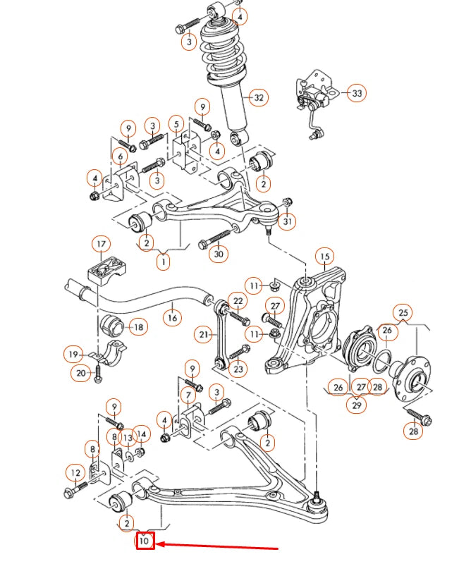NEW AUDI R8 42 FRONT LEFT LOWER WISHBONE 420407151K ORIGINAL
