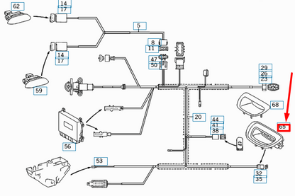 NEW MERCEDES-BENZ CLK C208 REAR BACKREST TOP WARNING DEVICE A0015421423 ORIGINAL