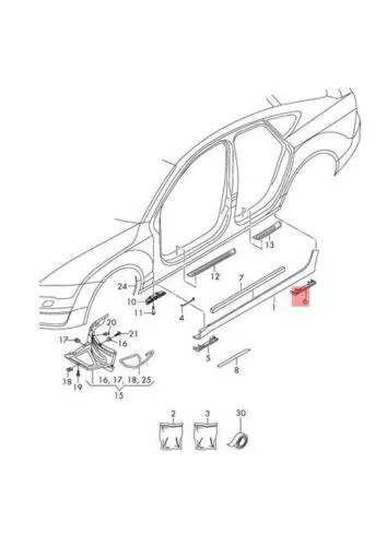 NEW AUDI A7 4G8 SPORTBACK REAR LEFT END CAP 4G8853869GRU ORIGINAL