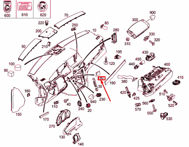 NEW MERCEDES-BENZ E C207 INSTRUMENT PANEL CENTRAL TRIM RHD A2076801493 ORIGINAL