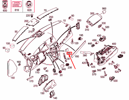 NEW MERCEDES-BENZ E C207 INSTRUMENT PANEL CENTRAL TRIM RHD A2076801493 ORIGINAL