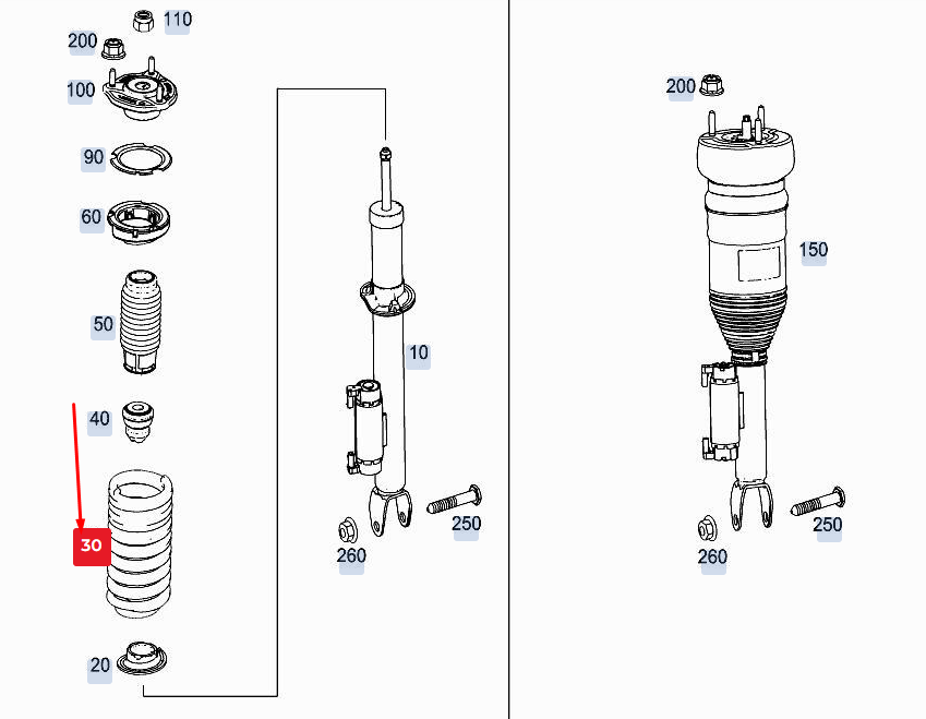 new mercedes-benz gle w167 front coil spring a1673211400 original