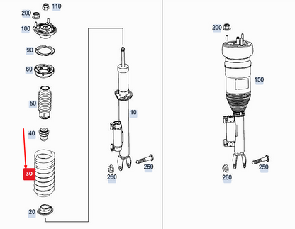 new mercedes-benz gle w167 front coil spring a1673211400 original