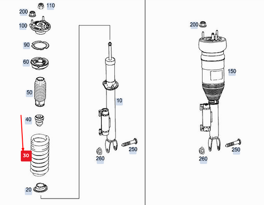 new mercedes-benz gle w167 front coil spring a1673211400 original