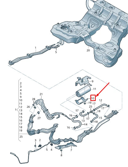 NEW AUDI A6 4A C8 FUEL FILTER RETAINER 4K0201710E