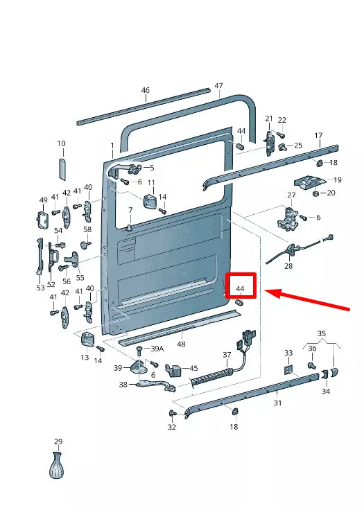 NEW VW CRAFTER 2E SLIDING DOOR STOP BUFFER 2E1843749B ORIGINAL