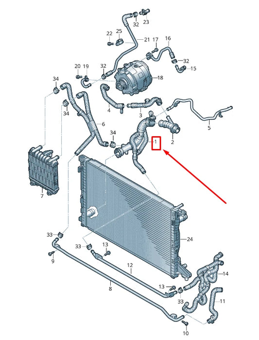 NEW AUDI A6 C8 COOLANT HOSE WITH QUICK RELEASE COUPLING 4K0122055BC ORIGINAL